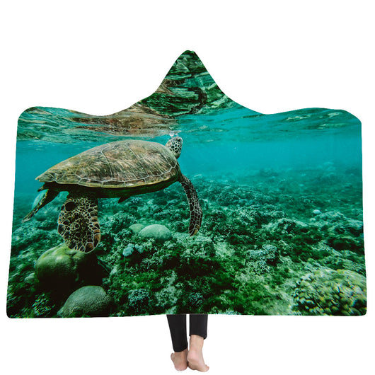 Poncho Manta con Capucha Serie Tortugas del Océano - Image 6