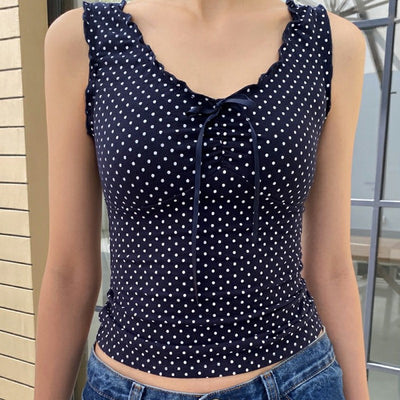 Blusa Sin Mangas Tejida con Estampado de Lunares - Image 17