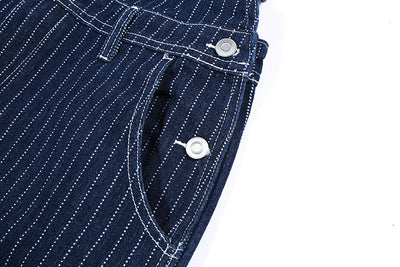 Pantalón Peto Vaquero Vintage a Rayas para Hombre - Estilo Cowboy Clásico - Image 11