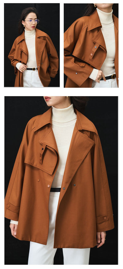 Abrigo Gabardina Asimétrica Suelta Casual Midi para Mujer - Image 17