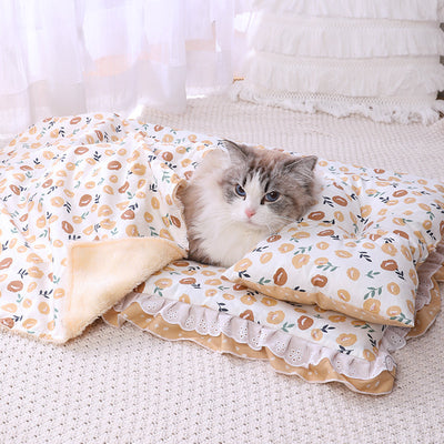 Cama Acolchada Tres Piezas para Gatos y Perros - Colchoneta de Algodón Premium - Image 2