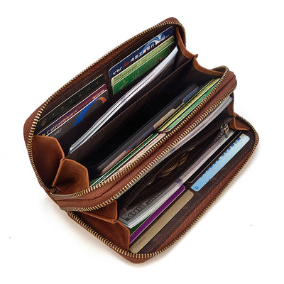 Cartera Doble de Cuero Vintage para Hombre - Image 12