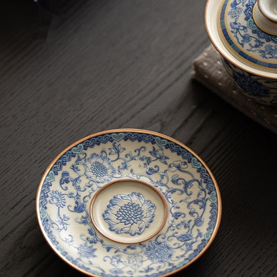 Juego de Taza Gaiwan Ru Ware Azul y Blanco - Té Tradicional Chino - Image 18