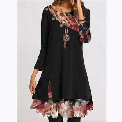 Vestido Floreado Holgado Talla Grande - Diseño Fresco en Gasa Estampada - Image 10