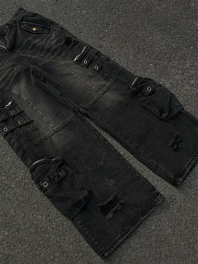 Pantalones Vaqueros Vintage Oversized con Bolsillos Grandes - Image 9