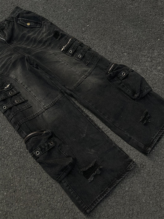 Pantalones Vaqueros Vintage Oversized con Bolsillos Grandes - Image 9