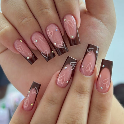Uñas Postizas Amor Simple - Diseño Elegante y Minimalista