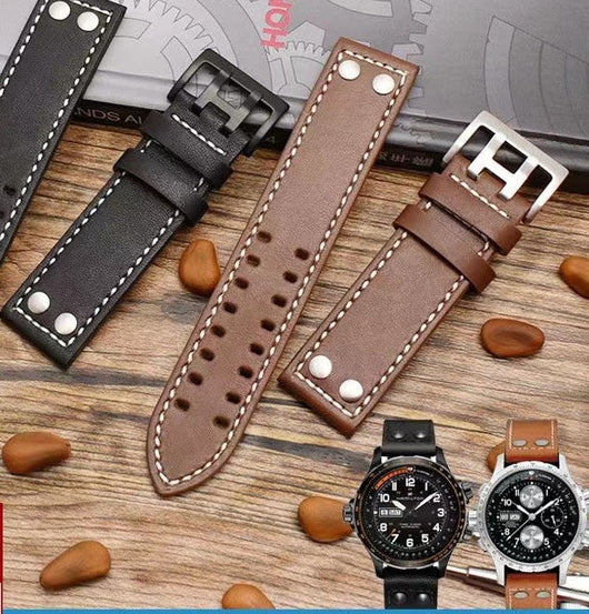 Correa de Reloj Cuero Khaki Field 20-22mm - Primera Capa Premium - Image 13
