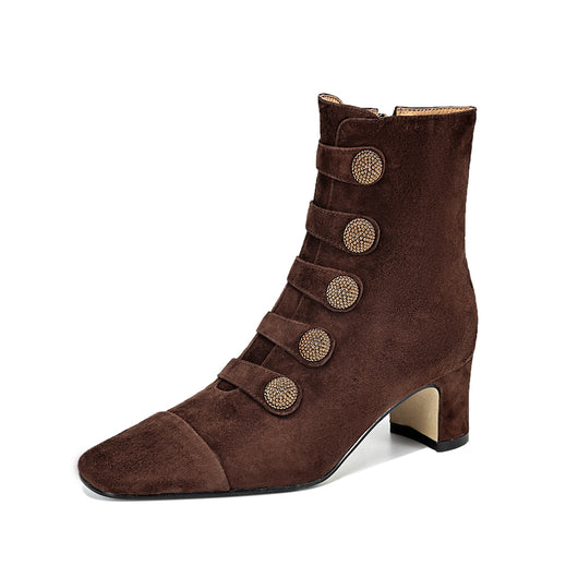Botas Retro de Tacón Alto para Mujer - Estilo Otoño con Cremallera Lateral - Image 9