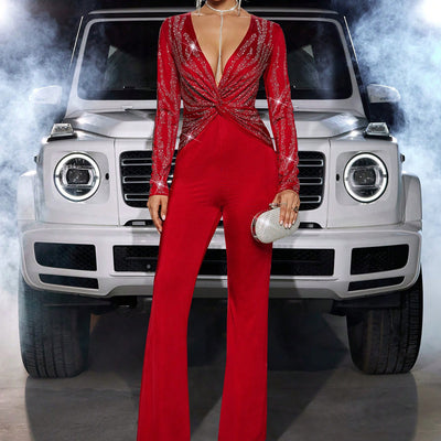 Jumpsuit Slim Ajustado con Detalles de Lentejuelas - Image 12