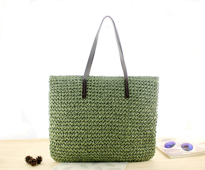 Bolsa de Playa Redonda Tejida a Mano - Bolso Cruzado de Ratán para Mujer - Image 26