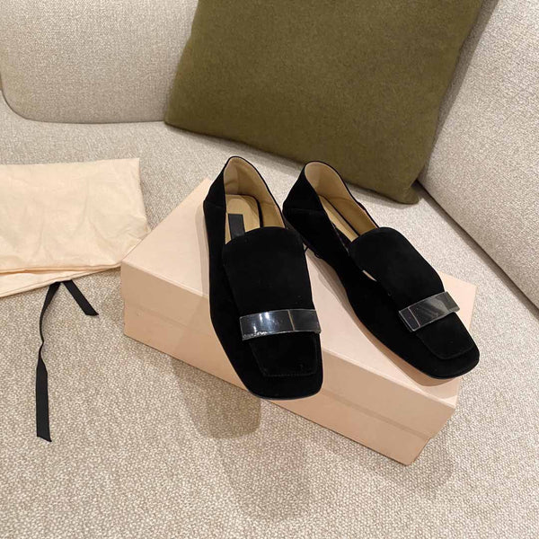 Mocasines Planos Versátiles con Punta Cuadrada y Talón Flexible para Mujer
