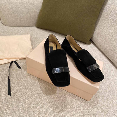 Mocasines Planos Versátiles con Punta Cuadrada y Talón Flexible para Mujer