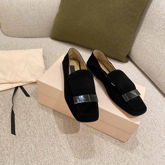 Mocasines Planos Versátiles con Punta Cuadrada y Talón Flexible para Mujer
