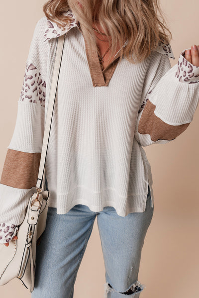 Sudadera con Capucha Estampado Leopardo y Solapa de Manga Larga - Image 9