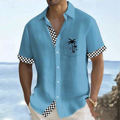 Camisa Hombre Estampado Árbol de Coco con Rayas Geométricas - Image 15