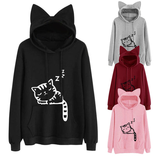 Sudadera Estampada Holgada con Capucha para Mujer - Image 6