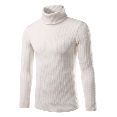 Suéter de Invierno para Hombre Cuello Alto Solido Tide - Image 11