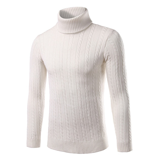 Suéter de Invierno para Hombre Cuello Alto Solido Tide - Image 11
