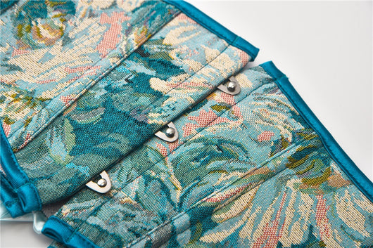 Faja Reductora con Estampado de Crisantemo Azul y Cierre de Cordones - Image 9