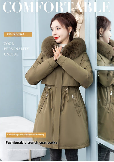 Abrigo de Algodón Holgado para Mujer con Forro Polar y Cintura Ajustable - Image 7