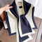 Pashmina de Hombros Anudados con Detalles en Contraste