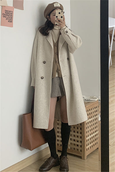 Abrigo de Lana Midi Mujer Acolchado Talla Pequeña - Image 15