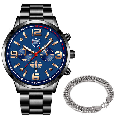 Reloj de Cuarzo para Hombre con Banda de Acero y Calendario Luminoso - Image 10