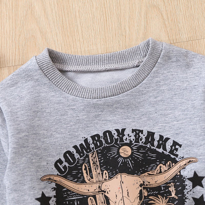Suéter Infantil Gris con Estampado de Cabeza de Vaca - Image 16