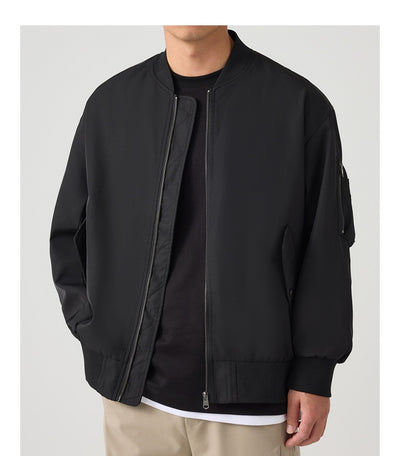 Chaqueta Piloto Holgada con Cuello Beisbolero para Hombre - Image 12