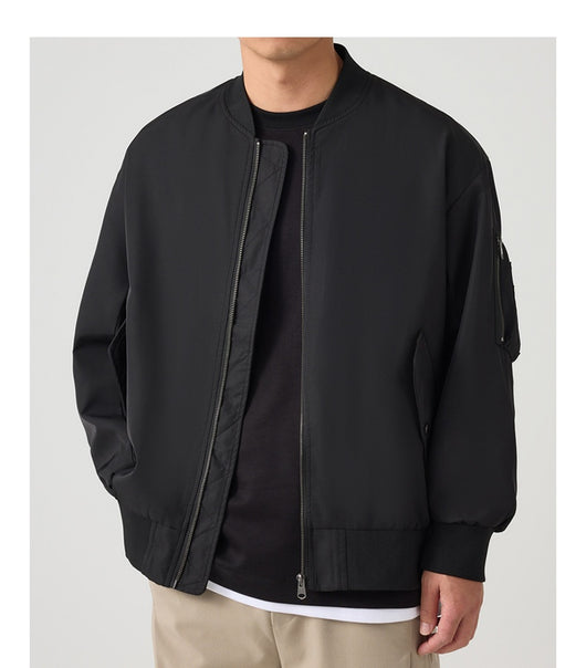 Chaqueta Piloto Holgada con Cuello Beisbolero para Hombre - Image 12