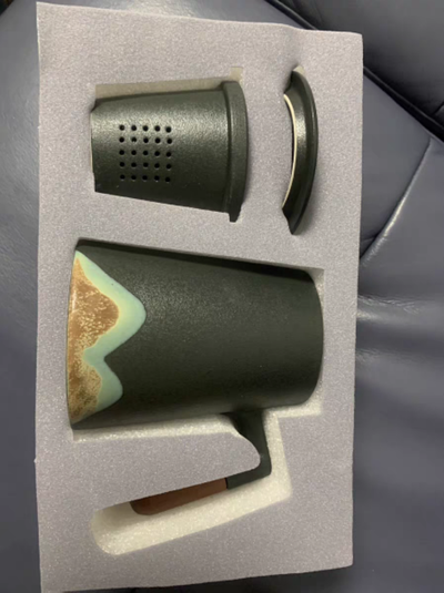 Taza de Té Artesanal con Asa de Madera, Filtro Integrado y Tapa - Image 9
