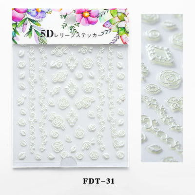 Calcomanías de Uñas con Relieve Serie Flores - Image 9