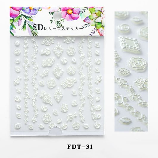 Calcomanías de Uñas con Relieve Serie Flores - Image 9