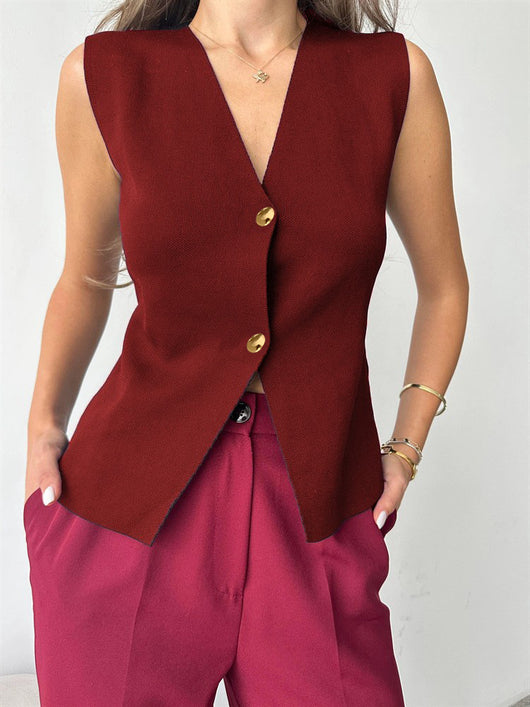 Chaleco Tejido Slim Fit con Hebilla Metálica - Image 12