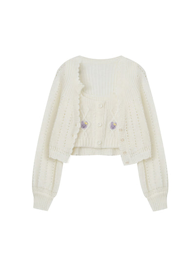 Cardigan Tejido Dos Piezas para Mujer - Colección Otoño con Tirantes - Image 6