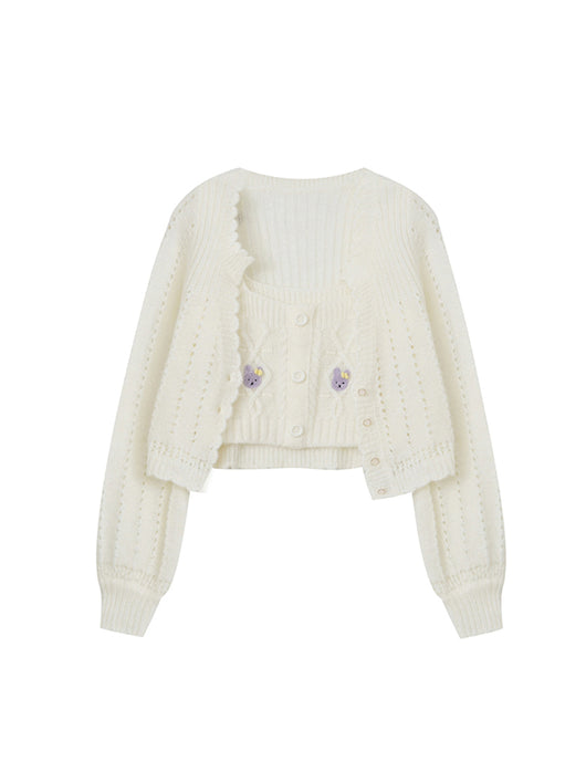 Cardigan Tejido Dos Piezas para Mujer - Colección Otoño con Tirantes - Image 6