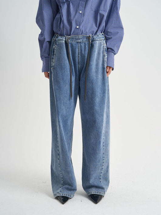 Jeans Rectos Talle Alto Desgastados para Mujer - Image 9