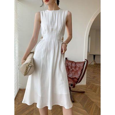 Vestido de Satén Dorado Estilo Francés Elegancia Femenina - Image 8