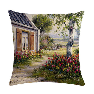 Funda de Almohada Lino Paisajes Rurales - Colección Pintura al Óleo - Image 28