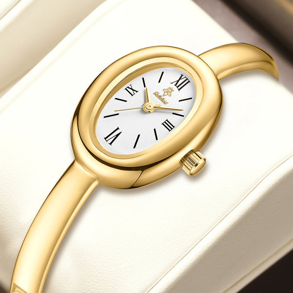 Reloj de Cuarzo Ovalado Retro Multifuncional para Mujer