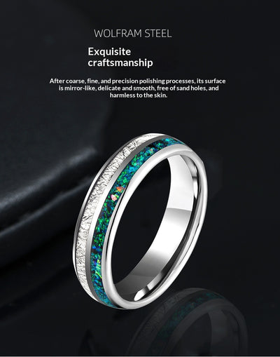 Anillo de Tungsteno con Incrustaciones de Plata y Estrellas - Image 10