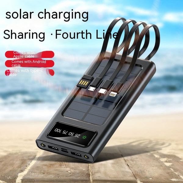 Cargador Solar Triplo con Pantalla Digital y Cable Cuádruple