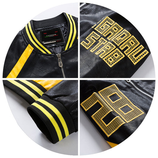 Chaqueta de Cuero PU Casual para Hombre - Estilo Juvenil Moderno - Image 6