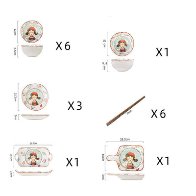 Juego de Platos para Arroz de Cerámica con Diseño de Cuento de Hadas - Image 29