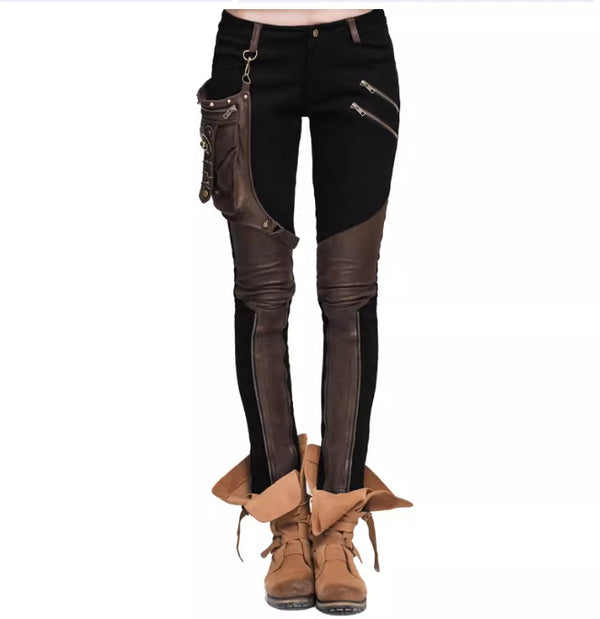 Pantalones Lápiz Patchwork Punk Rock para Mujer - Estilo Callejero - Image 4