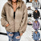 Cardigan Holgado de Felpa con Cierre para Mujer