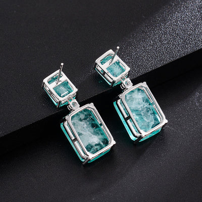 Aretes Rectangulares de Piedra Azul Marino - Gema de Alta Calidad - Image 10