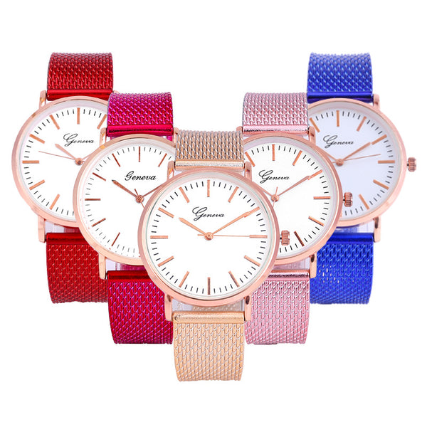 Reloj Geneva Minimalista con Malla Metálica - Diseño Elegante para Mujer