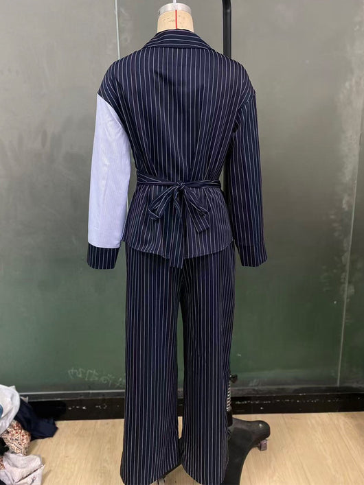 Traje Ejecutivo con Contraste: Camisa Manga Larga y Pantalón Recto - Image 15